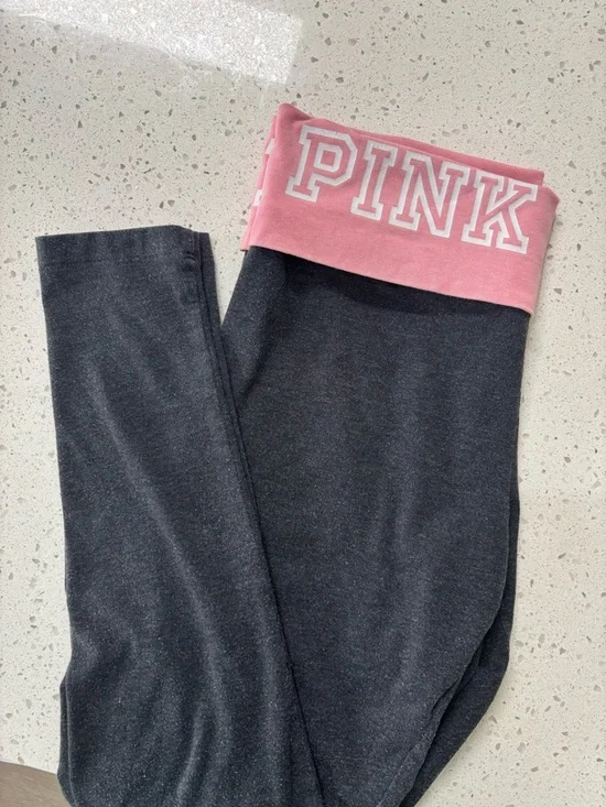 PINK Dark Gray Yoga Leggings - Picture 3 of 5